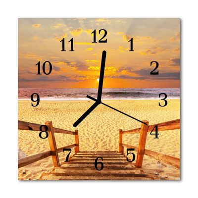 Glasuhr Wanduhr Strand Brücke