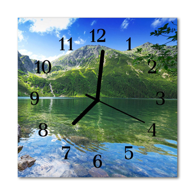 Glasuhr Wanduhr Berg See