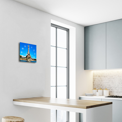 Glasuhr Wanduhr Eiffelturm Paris