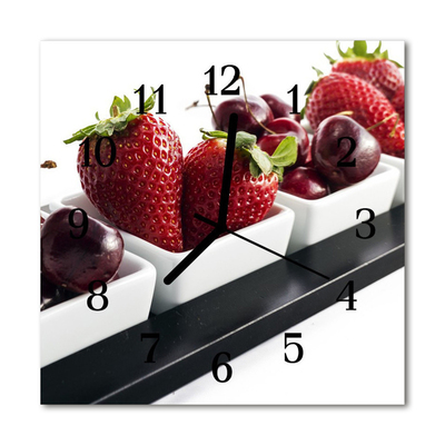 Glasuhr Wanduhr Erdbeeren