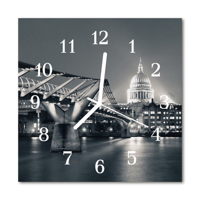 Glasuhr Wanduhr Skyline