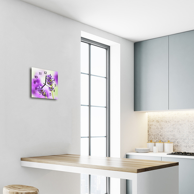 Glasuhr Wanduhr Lavendel