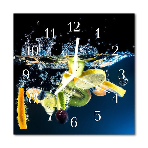 Glasuhr Wanduhr Früchte