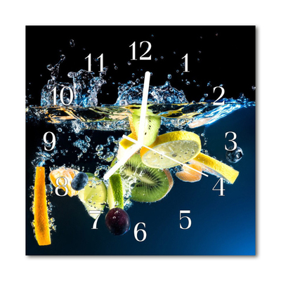 Glasuhr Wanduhr Früchte