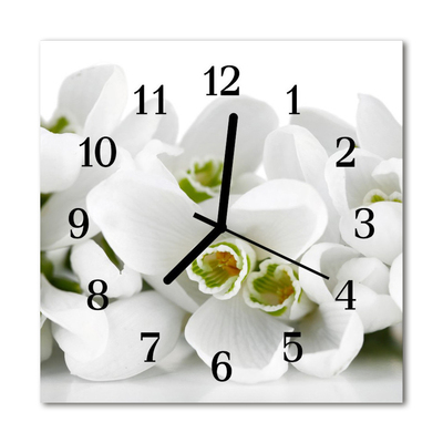 Glasuhr Wanduhr Blumen