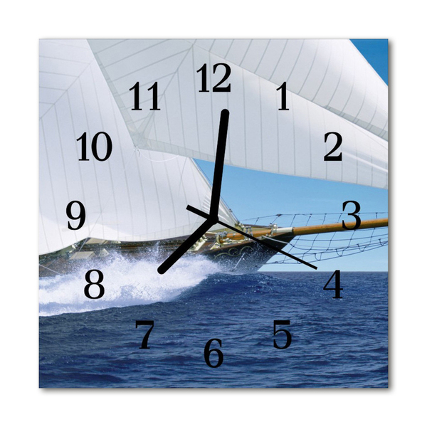 Glasuhr Wanduhr Segelboot
