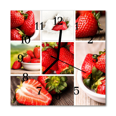 Glasuhr Wanduhr Erdbeeren