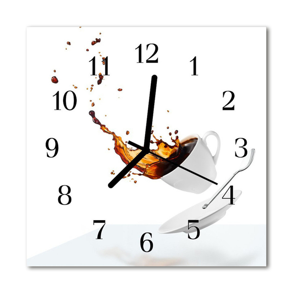 Glasuhr Wanduhr Tasse