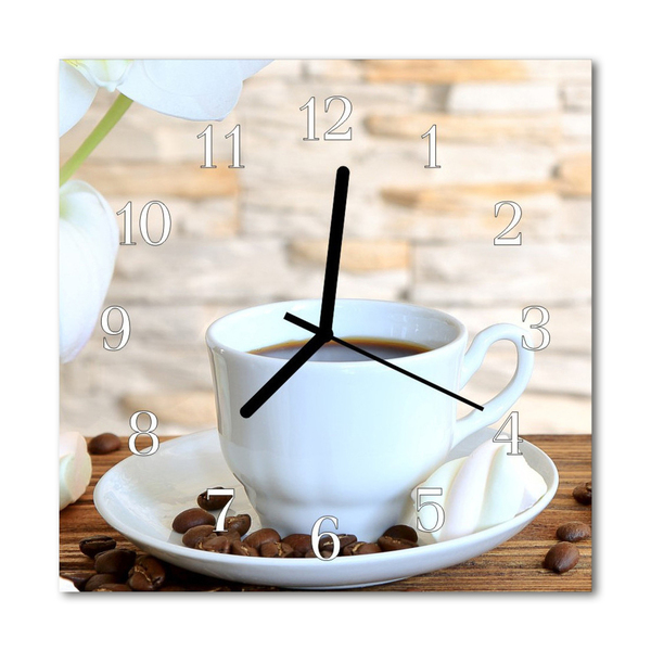 Glasuhr Wanduhr Kaffee