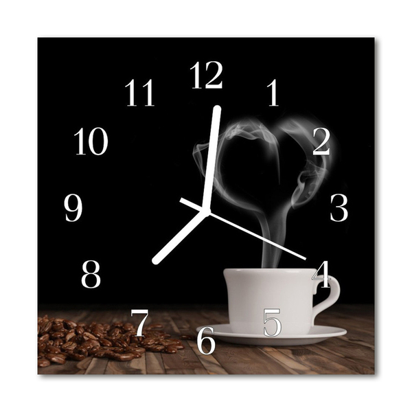 Glasuhr Wanduhr Kaffee