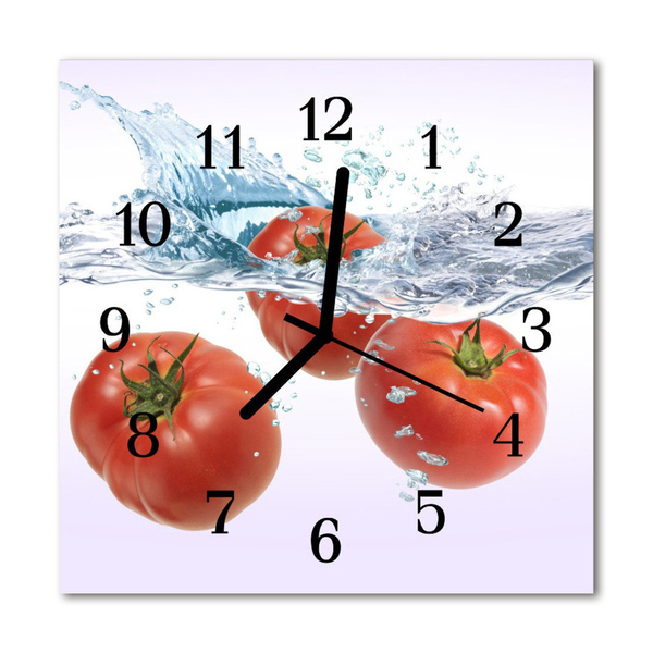 Glasuhr Wanduhr Tomaten