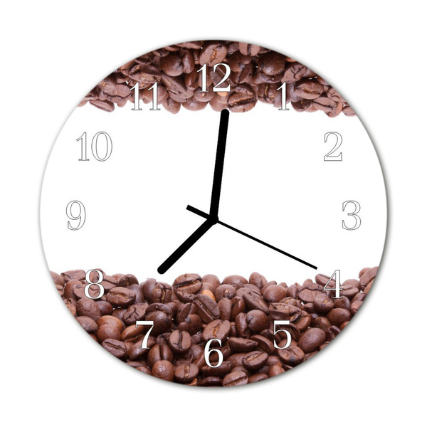 Glasuhr Küchenuhr Kaffeebohnen