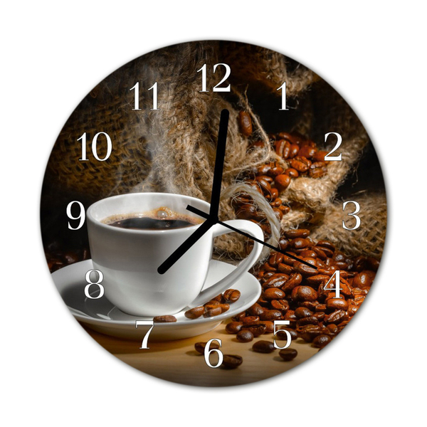 Glasuhr Küchenuhr Kaffee