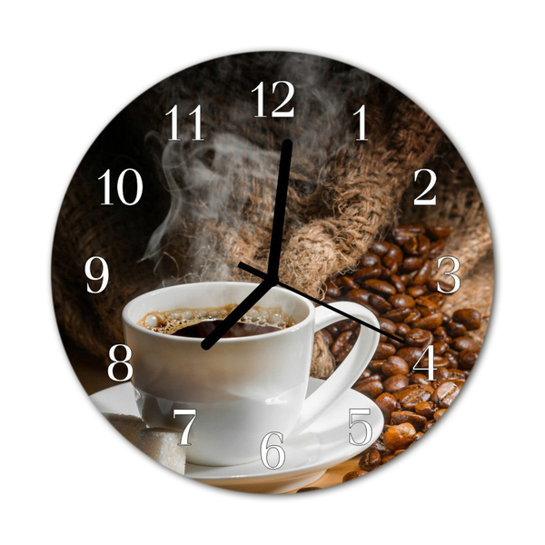 Glasuhr Küchenuhr Kaffee