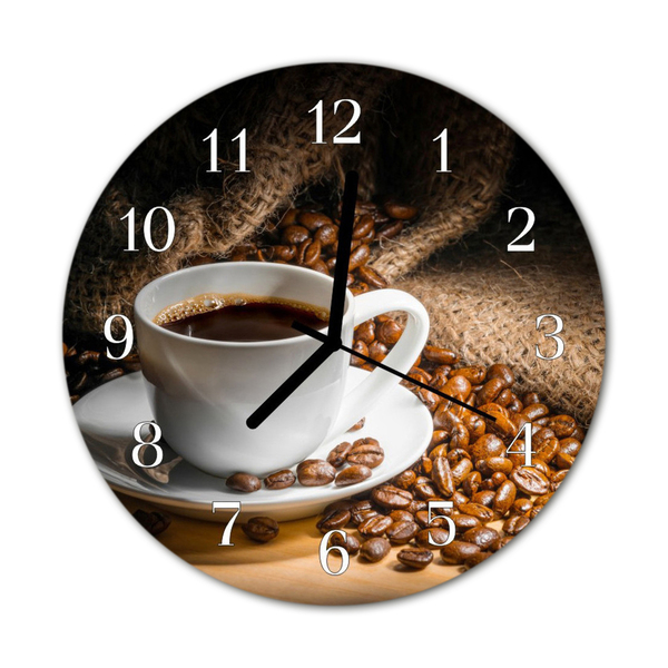 Glasuhr Küchenuhr Kaffee