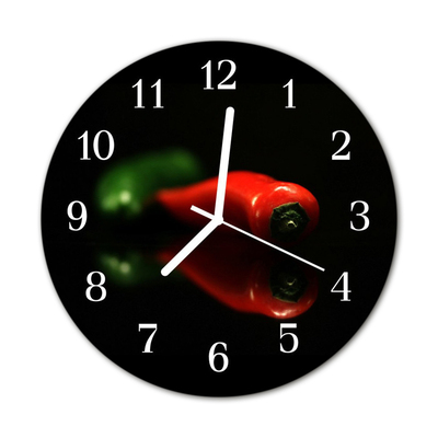 Glasuhr Küchenuhr Paprika