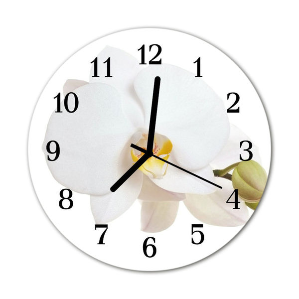 Glasuhr Küchenuhr Orchidee