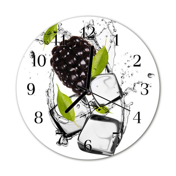 Glasuhr Küchenuhr Brombeere
