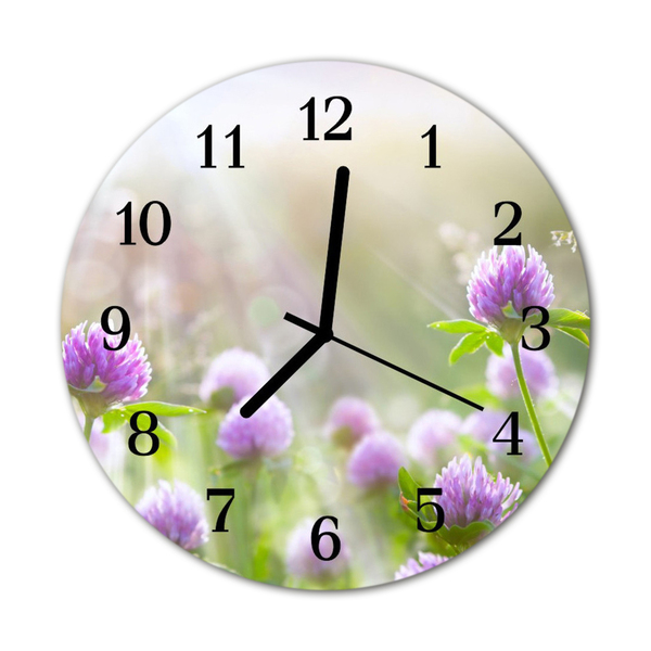 Glasuhr Wanduhr Blumen