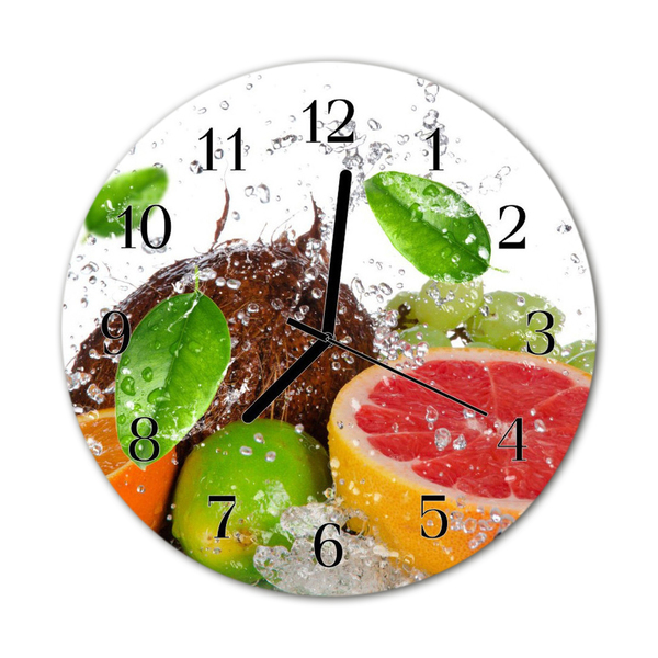 Glasuhr Wanduhr Früchte