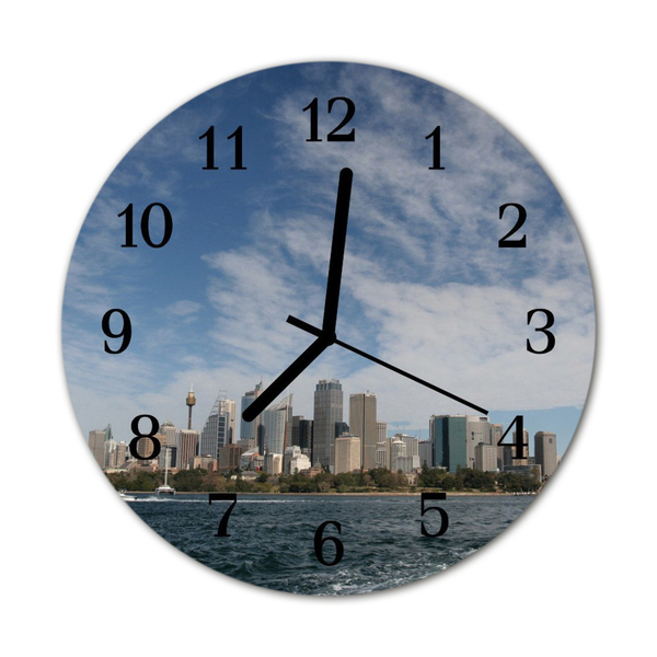Glasuhr Wanduhr Stadt