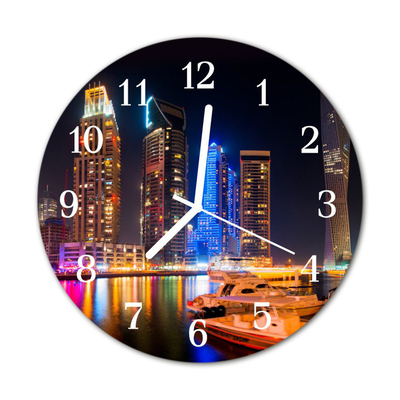 Glasuhr Wanduhr Skyline