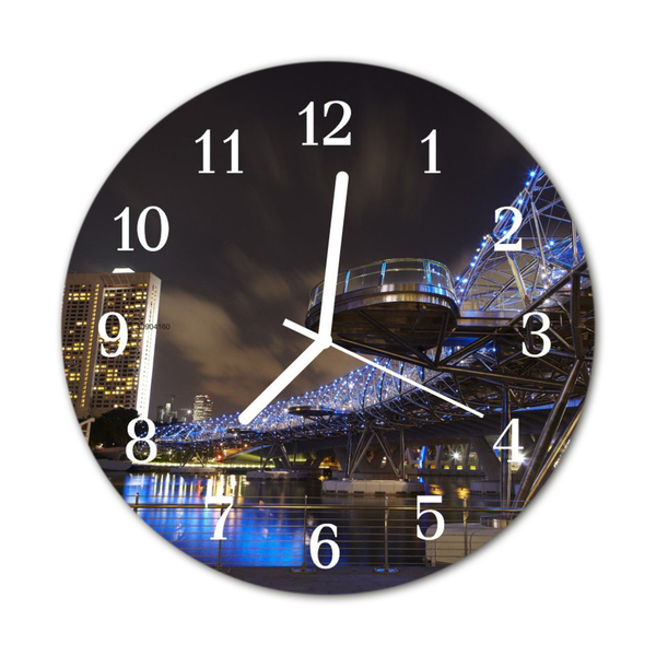 Glasuhr Wanduhr Nacht