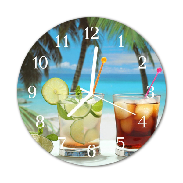 Glasuhr Wanduhr Cocktail