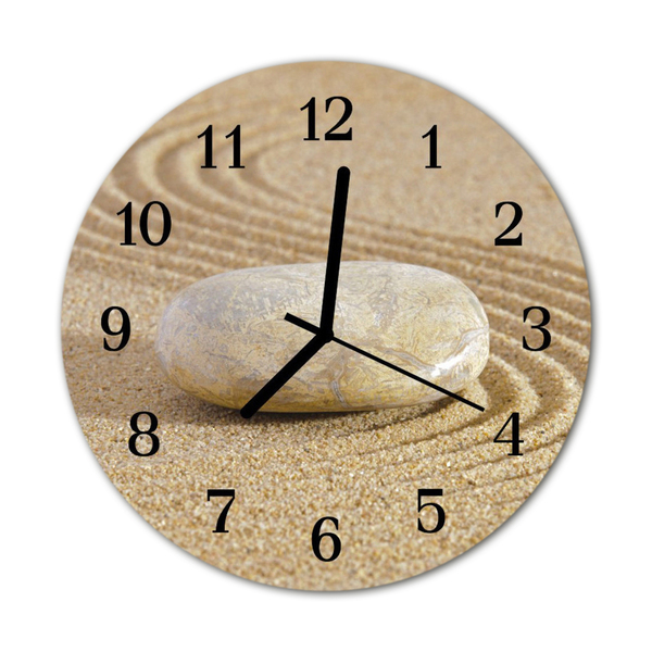Glasuhr Wanduhr Stein Sand