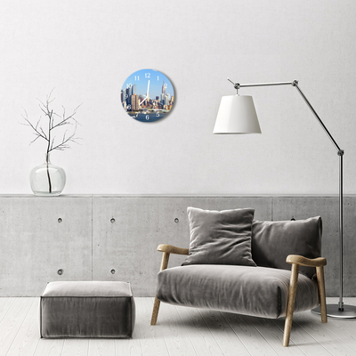 Glasuhr Wanduhr Skyline