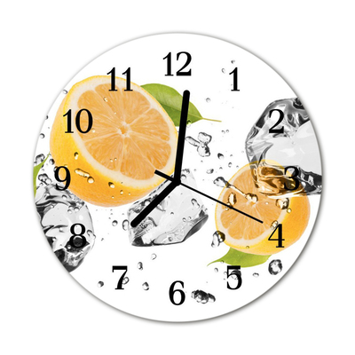 Glasuhr Wanduhr Zitrone