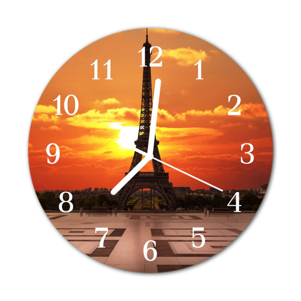 Glasuhr Wanduhr Eiffelturm