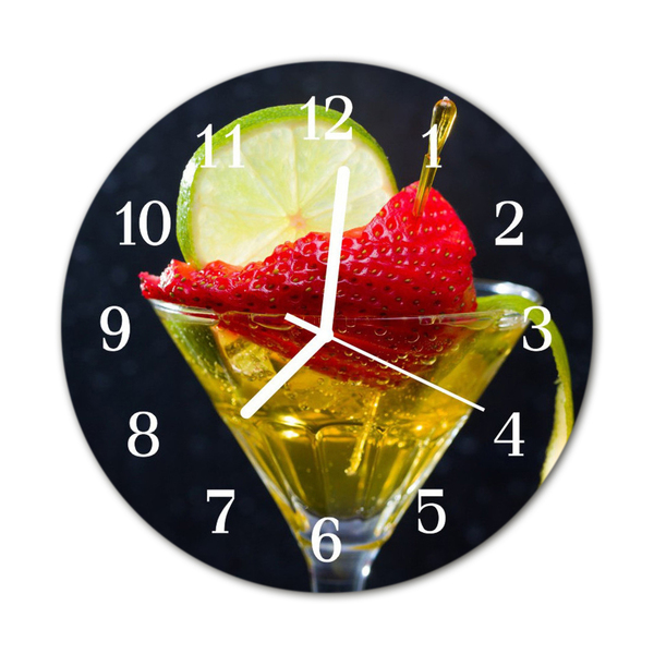 Glasuhr Wanduhr Cocktail