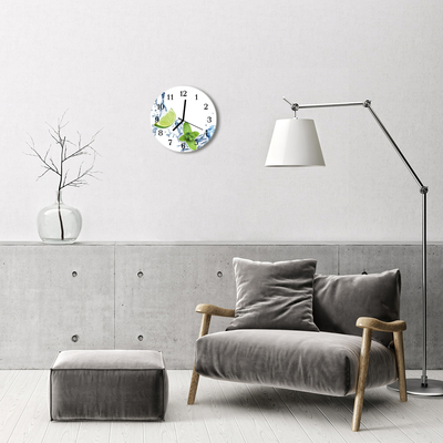 Glasuhr Wanduhr Minze Limette