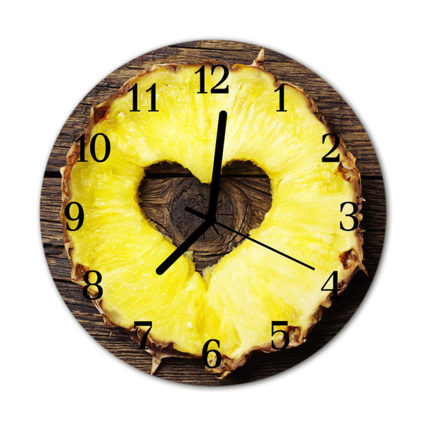 Glasuhr Wanduhr Ananas