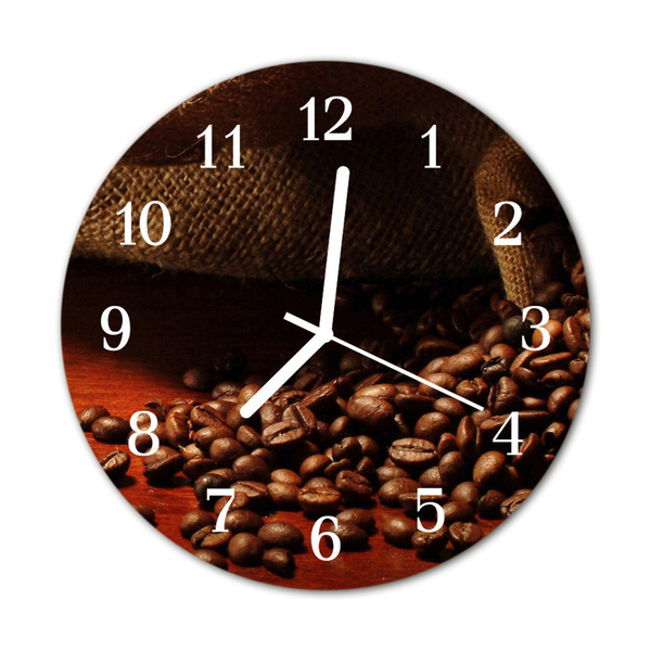 Glasuhr Wanduhr Kaffeebohnen
