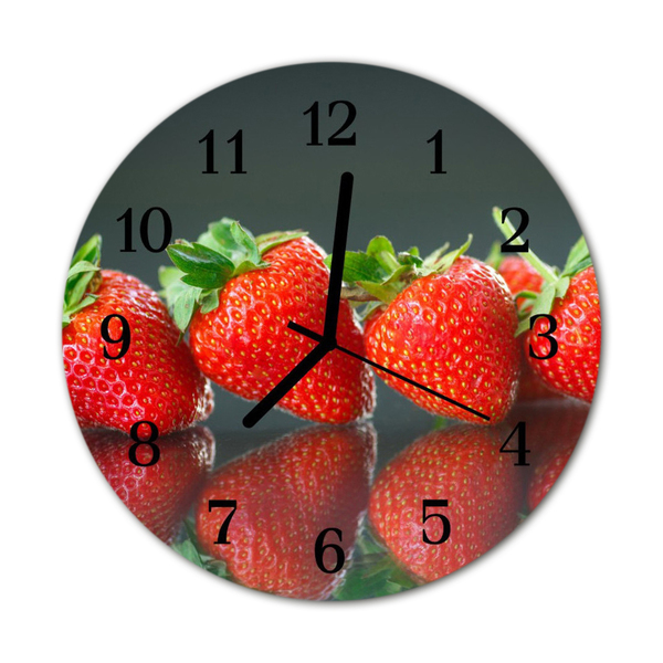 Glasuhr Wanduhr Erdbeeren