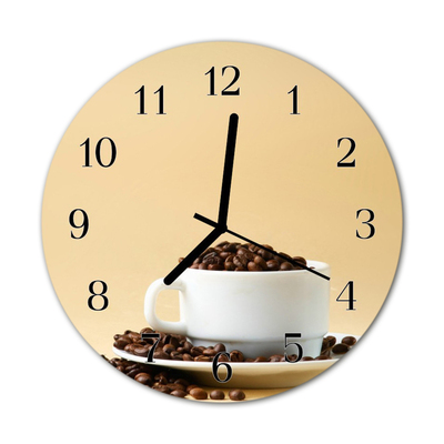 Glasuhr Wanduhr Kaffee