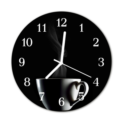 Glasuhr Wanduhr Tasse