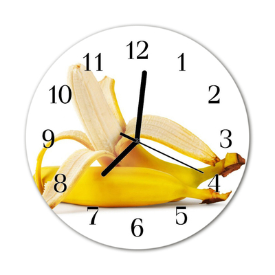 Glasuhr Wanduhr Bananen