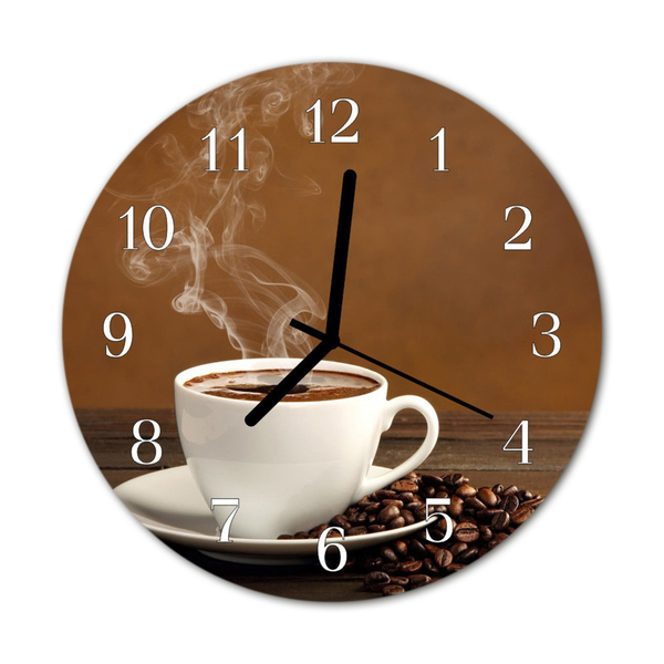 Glasuhr Wanduhr Kaffee