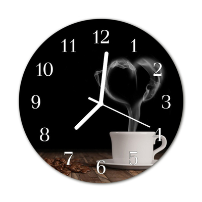 Glasuhr Wanduhr Kaffee