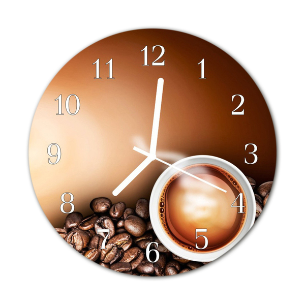 Glasuhr Wanduhr Kaffee