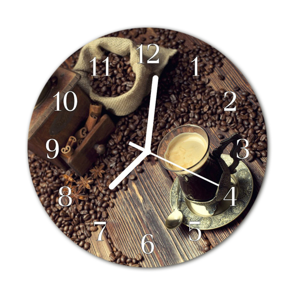 Glasuhr Wanduhr Kaffee