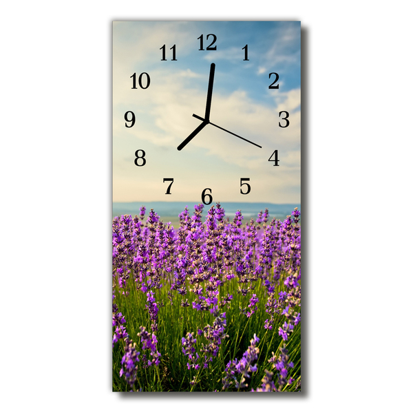 Glasuhr Wanduhr Blumen