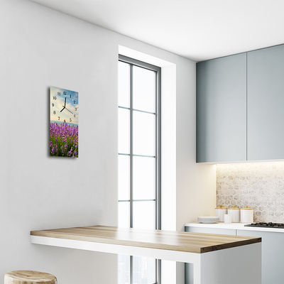 Glasuhr Wanduhr Blumen