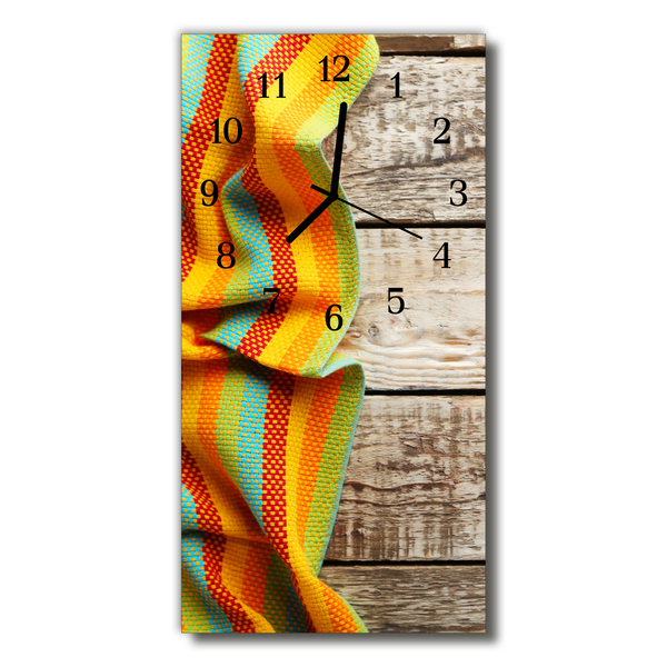 Glasuhr Wanduhr Holz Tuch