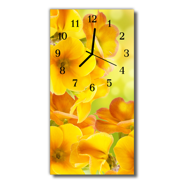 Glasuhr Wanduhr Blumen