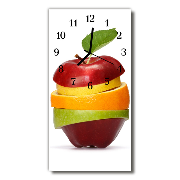 Glasuhr Wanduhr Obst