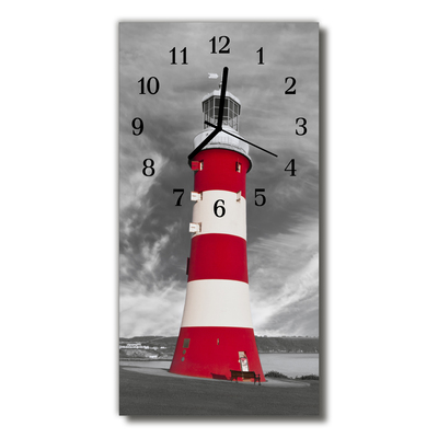 Glasuhr Wanduhr Leuchtturm